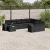 Image de Vidaxl Salon De Jardin 10 Pcs Avec Coussins Noir RÃ©sine TressÃ©e