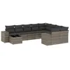 Image de Vidaxl Salon De Jardin Avec Coussins 10 Pcs Gris RÃ©sine TressÃ©e