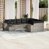 Image de Vidaxl Salon De Jardin Avec Coussins 10 Pcs Gris Clair RÃ©sine TressÃ©e