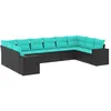 Image de Vidaxl Salon De Jardin 10 Pcs Avec Coussins Noir RÃ©sine TressÃ©e
