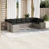 Image de Vidaxl Salon De Jardin Avec Coussins 10 Pcs Gris Clair RÃ©sine TressÃ©e