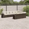 Image de Vidaxl Salon De Jardin 10 Pcs Avec Coussins Marron RÃ©sine TressÃ©e