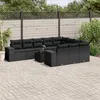 Image de Vidaxl Salon De Jardin 11 Pcs Avec Coussins Noir RÃ©sine TressÃ©e