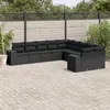 Image de Vidaxl Salon De Jardin 10 Pcs Avec Coussins Noir RÃ©sine TressÃ©e