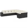 Image de Vidaxl Salon De Jardin 10 Pcs Avec Coussins Noir RÃ©sine TressÃ©e