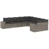 Image de Vidaxl Salon De Jardin Avec Coussins 10 Pcs Gris RÃ©sine TressÃ©e