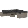 Image de Vidaxl Salon De Jardin 11 Pcs Avec Coussins Gris RÃ©sine TressÃ©e