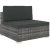 Image de Vidaxl Salon De Jardin 4 Pcs Avec Coussins Gris RÃ©sine TressÃ©e