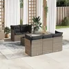 Image de Vidaxl Salon De Jardin 6 Pcs Avec Coussins Gris RÃ©sine TressÃ©e