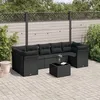 Image de Vidaxl Salon De Jardin 8 Pcs Avec Coussins Noir RÃ©sine TressÃ©e