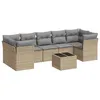 Image de Vidaxl Salon De Jardin Avec Coussins 8 Pcs Beige RÃ©sine TressÃ©e