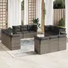 Image de Vidaxl Salon De Jardin Avec Coussins 12 Pcs Gris RÃ©sine TressÃ©e