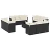 Image de Vidaxl Salon De Jardin Avec Coussins 13 Pcs Noir RÃ©sine TressÃ©e