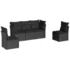 Image de Vidaxl Salon De Jardin 5 Pcs Avec Coussins Noir RÃ©sine TressÃ©e