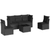 Image de Vidaxl Salon De Jardin 6 Pcs Avec Coussins Noir RÃ©sine TressÃ©e