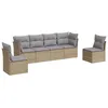 Image de Vidaxl Salon De Jardin Avec Coussins 6 Pcs Beige RÃ©sine TressÃ©e