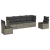 Image de Vidaxl Salon De Jardin 6 Pcs Avec Coussins Gris RÃ©sine TressÃ©e