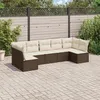 Image de Vidaxl Salon De Jardin Avec Coussins 7 Pcs Marron RÃ©sine TressÃ©e
