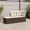 Image de Vidaxl Salon De Jardin Avec Coussins 3 Pcs Marron RÃ©sine TressÃ©e