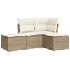 Image de Vidaxl Salon De Jardin Avec Coussins 4 Pcs Beige RÃ©sine TressÃ©e