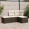 Image de Vidaxl Salon De Jardin 4 Pcs Avec Coussins Marron RÃ©sine TressÃ©e