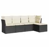 Image de Vidaxl Salon De Jardin 5 Pcs Avec Coussins Noir RÃ©sine TressÃ©e