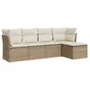 Image de Vidaxl Salon De Jardin Avec Coussins 5 Pcs Beige RÃ©sine TressÃ©e