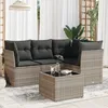 Image de Vidaxl Salon De Jardin 5 Pcs Avec Coussins Gris Clair RÃ©sine TressÃ©e