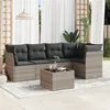 Image de Vidaxl Salon De Jardin 6 Pcs Avec Coussins Gris Clair RÃ©sine TressÃ©e