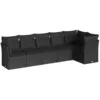 Image de Vidaxl Salon De Jardin 6 Pcs Avec Coussins Noir RÃ©sine TressÃ©e