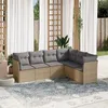 Image de Vidaxl Salon De Jardin Avec Coussins 6 Pcs Beige RÃ©sine TressÃ©e