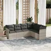 Image de Vidaxl Salon De Jardin 6 Pcs Avec Coussins Gris Clair RÃ©sine TressÃ©e