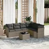 Image de Vidaxl Salon De Jardin Avec Coussins 7 Pcs Gris RÃ©sine TressÃ©e