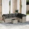 Image de Vidaxl Salon De Jardin Avec Coussins 7 Pcs Gris Clair RÃ©sine TressÃ©e