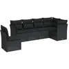 Image de Vidaxl Salon De Jardin 6 Pcs Avec Coussins Noir RÃ©sine TressÃ©e