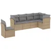 Image de Vidaxl Salon De Jardin Avec Coussins 6 Pcs Beige RÃ©sine TressÃ©e