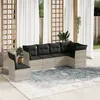 Image de Vidaxl Salon De Jardin 6 Pcs Avec Coussins Gris Clair RÃ©sine TressÃ©e