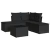 Image de Vidaxl Salon De Jardin 6 Pcs Avec Coussins Noir RÃ©sine TressÃ©e