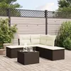 Image de Vidaxl Salon De Jardin Avec Coussins 6 Pcs Marron RÃ©sine TressÃ©e