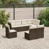 Image de Vidaxl Salon De Jardin 8 Pcs Avec Coussins Marron RÃ©sine TressÃ©e