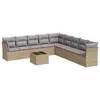 Image de Vidaxl Salon De Jardin Avec Coussins 10 Pcs Beige RÃ©sine TressÃ©e