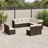 Image de Vidaxl Salon De Jardin Et Coussins 11 Pcs Marron RÃ©sine TressÃ©e