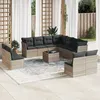 Image de Vidaxl Salon De Jardin Avec Coussins 12 Pcs Gris Clair RÃ©sine TressÃ©e