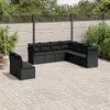 Image de Vidaxl Salon De Jardin 9 Pcs Avec Coussins Noir RÃ©sine TressÃ©e