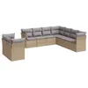 Image de Vidaxl Salon De Jardin Avec Coussins 9 Pcs Beige RÃ©sine TressÃ©e