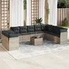 Image de Vidaxl Salon De Jardin 11 Pcs Avec Coussins Gris Clair RÃ©sine TressÃ©e