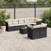 Image de Vidaxl Salon De Jardin 9 Pcs Avec Coussins Noir RÃ©sine TressÃ©e