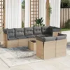 Image de Vidaxl Salon De Jardin Avec Coussins 9 Pcs Beige RÃ©sine TressÃ©e