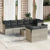 Image de Vidaxl Salon De Jardin 9 Pcs Avec Coussins Gris Clair RÃ©sine TressÃ©e