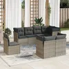 Image de Vidaxl Salon De Jardin 8 Pcs Avec Coussins Gris RÃ©sine TressÃ©e